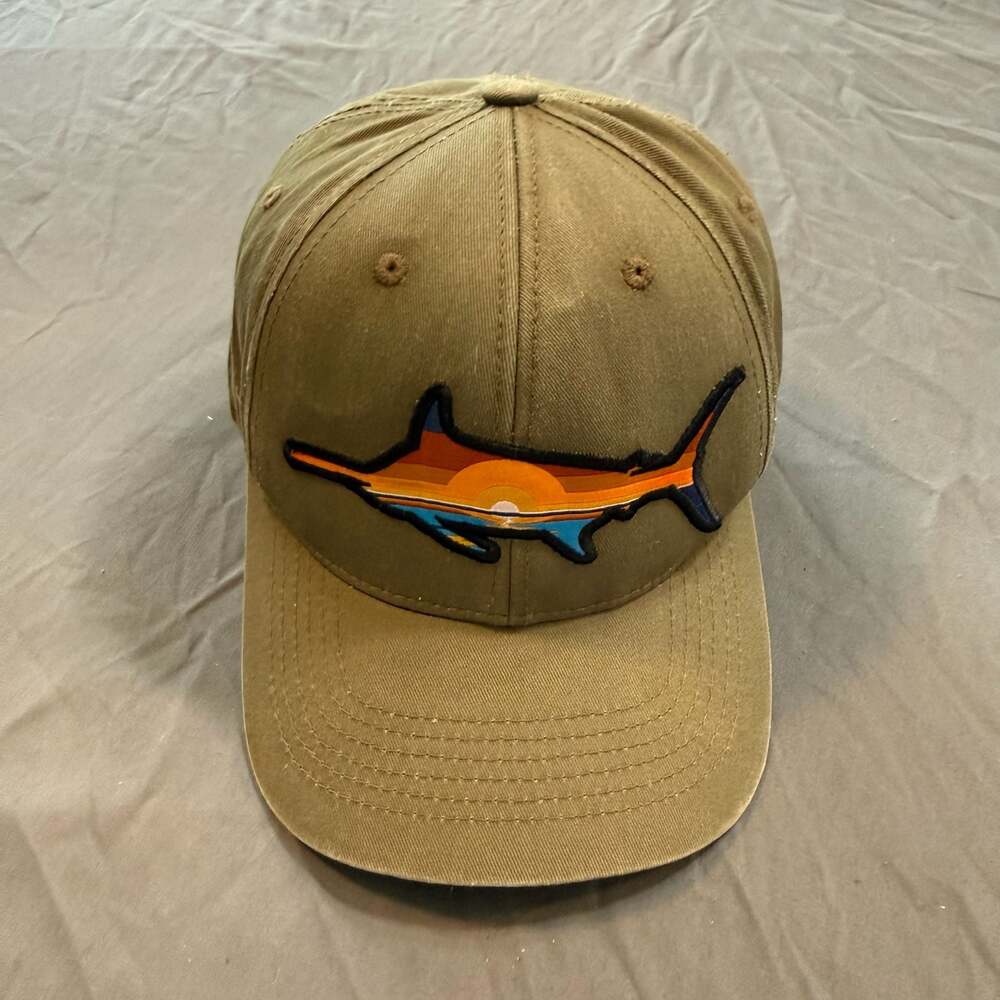 Calcutta Marlin Embroidered Khaki Baseball Cap